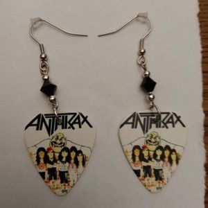 ANTHRAX GROUP GUITAR PICK EARRINGS